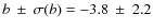 $b~\pm~\sigma(b)=-3.8~\pm~2.2$