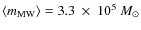 $\left\langle m_{\rm MW}\right\rangle=3.3~\times~10^5~M_\odot$