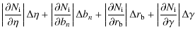$\displaystyle \left\vert\frac{\partial N_{\rm i}}{\partial \eta}\right\vert\Del...
...+ \left\vert \frac{\partial N_{\rm i}}{\partial \gamma}\right\vert\Delta \gamma$