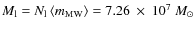 $M_{\rm l}= N_{\rm l} \left\langle m_{\rm MW}\right \rangle=7.26~\times~10^7~M_{\odot}$