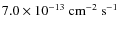 $7.0\times10^{-13}~\mbox{cm}^{-2}~\mbox{s}^{-1}$
