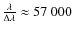 $\frac{\lambda}{\Delta\lambda}\approx57~000$