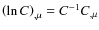 $\left( \ln C \right)_{,\mu} = C^{-1} C_{,\mu}$