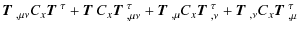 $\displaystyle \mbox{\boldmath$T$ }_{,\mu\nu} C_x \mbox{\boldmath$T$ }^\tau + \m...
...^\tau_{,\nu} + \mbox{\boldmath$T$ }_{,\nu} C_x \mbox{\boldmath$T$ }^\tau_{,\mu}$