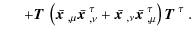 $\displaystyle \hspace*{.5cm} + \mbox{\boldmath$T$ } \left( \bar{\mbox{\boldmath...
...nu} \bar{\mbox{\boldmath$x$ }}_{,\mu}^\tau \right) \mbox{\boldmath$T$ }^\tau\;.$