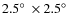 $2.5\hbox{$^\circ$ }\times2.5\hbox{$^\circ$ }$