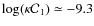 $\log(\kappa {\cal C}_1)\simeq -9.3$