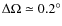$\Delta\Omega \simeq 0.2^\circ$