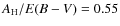 $A_{\rm H}/E(B-V) = 0.55$