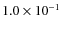 $1.0 \times 10^{-1}$