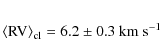 \begin{eqnarray*}\langle {\rm RV} \rangle _{\rm cl} = 6.2 \pm 0.3~{\rm km~s}^{-1}
\end{eqnarray*}