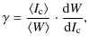 $\displaystyle \gamma = \frac{\langle I_{\rm c}\rangle}{\langle W\rangle} \cdot \frac{{\rm d}W}{{\rm d}I_{\rm c}},$