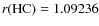 $r({\rm HC}) = 1.09236$