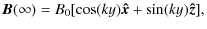 $\displaystyle {\vec B}(\infty) = B_{0}[\cos(ky){\vec{\hat x}}+ \sin(ky){\vec{\hat z}}],$