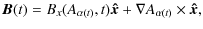 $\displaystyle {\vec B}(t) = B_{x}(A_{\alpha(t)},t){\vec{\hat x}}+ {\bf\nabla}A_{\alpha(t)}\times{\vec{\hat x}},$