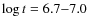 $\log t=6.7{-}7.0$