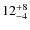 $\rm 12_{- 4}^{+ 8}$