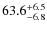 $\rm 63.6_{- 6.8}^{+ 6.5}$