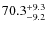 $\rm 70.3_{- 9.2}^{+ 9.3}$