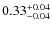 $\rm0.33_{- 0.04}^{+ 0.04}$