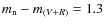 $m_{\rm n} - m_{(V+R)}=1.3$
