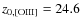 $z_{0,[{\rm OIII}]} = 24.6$