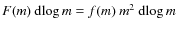$F(m)\ {\rm d}\!\log m= f(m)\ m^2\
{\rm d}\!\log m$