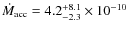 $\dot{M}_{\rm acc} = 4.2_{-2.3}^{+8.1}\times10^{-10}$