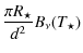 $\displaystyle \frac{\pi R_\star}{d^2} B_\nu(T_\star)$