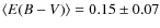 $\langle E(B-V) \rangle= 0.15\pm 0.07$