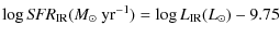 $\displaystyle \log {\it SFR}_{\rm IR} (M_{\odot} ~{\rm yr^{-1}}) = \log L_{\rm IR}(L_{\odot})-9.75$
