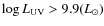 $\log L_{\rm UV} > 9.9 (L_{\odot})$