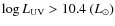 $\log L_{\rm UV} >10.4~(L_\odot)$