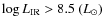 $ \log L_{\rm IR} >8.5~(L_{\odot})$
