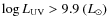 $\log L_{\rm UV} > 9.9 ~(L_{\odot})$