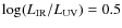 $\log(L_{\rm IR}/L_{\rm UV}) = 0.5$