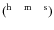 ${\rm (^h\;\;\;^m\;\;\;^s)}$
