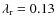 $\lambda_{\rm r}=0.13$