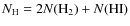 $N_{\rm H}=2N{\rm (H_{2})} + N{\rm (HI)}$