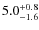 $\rm 5.0^{+0.8}_{-1.6}$