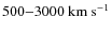 $500{-}3000~ {\rm km~ s}^{-1}$