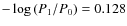 $-\log{(P_1/P_0)}=0.128$