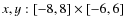 $x,y: [-8,8] \times [-6,6]$