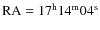 ${\rm RA}= 17^{\rm h}14^{\rm m} 04^{\rm
s}$