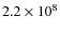 $2.2\times 10^8$