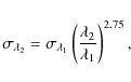 \begin{displaymath}\sigma_{\lambda_2} = \sigma_{\lambda_1} \left( \frac{\lambda_2}{\lambda_1} \right)^{2.75}, \nonumber
\end{displaymath}