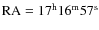 ${\rm RA} = 17 ^{\rm h}16^{\rm
m} 57^{\rm s}$