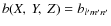 $b(X,~Y,~Z)=b_{l^\prime m^\prime n^\prime}$