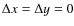 $\Delta x = \Delta y = 0$