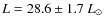 $L = 28.6\pm1.7 ~L_{\odot}$